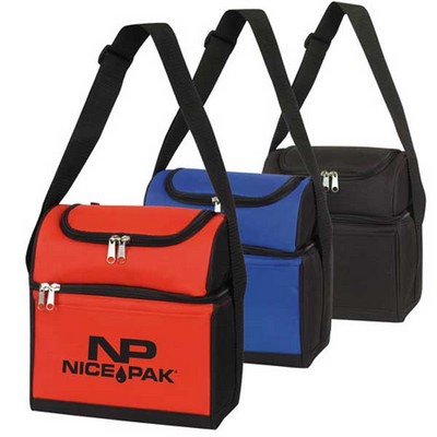 Round Top Dual Compartment 6 Pack Cooler